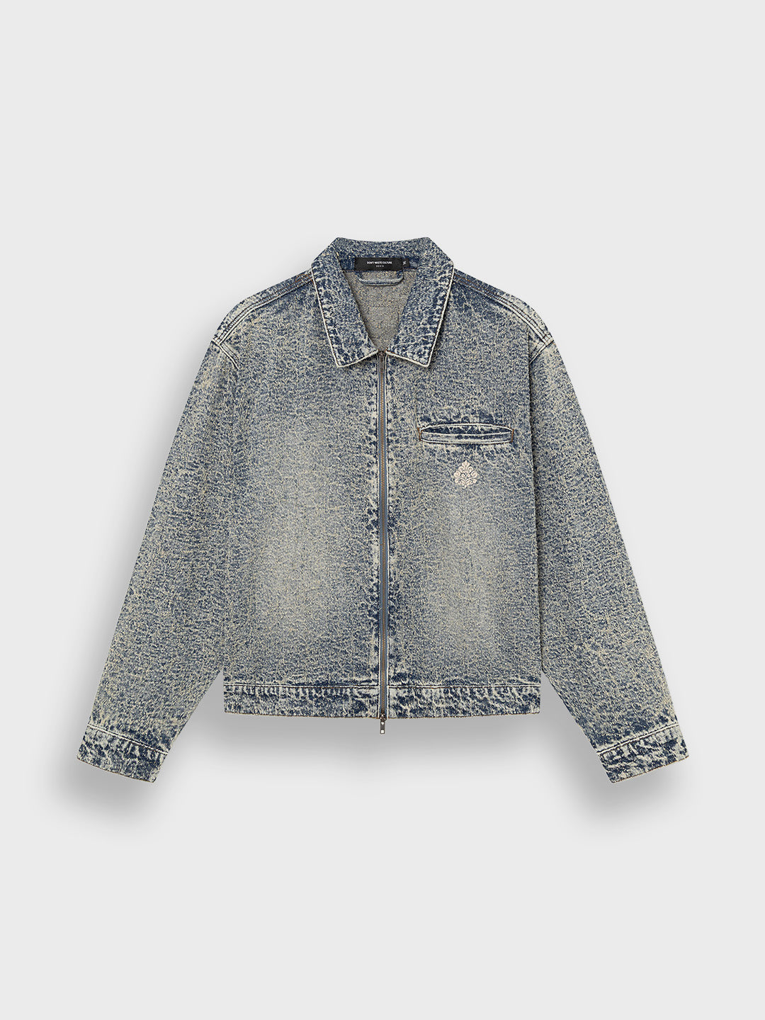 Don’t Waste Culture Querine Denim Jacket Mid Blue product voorkant