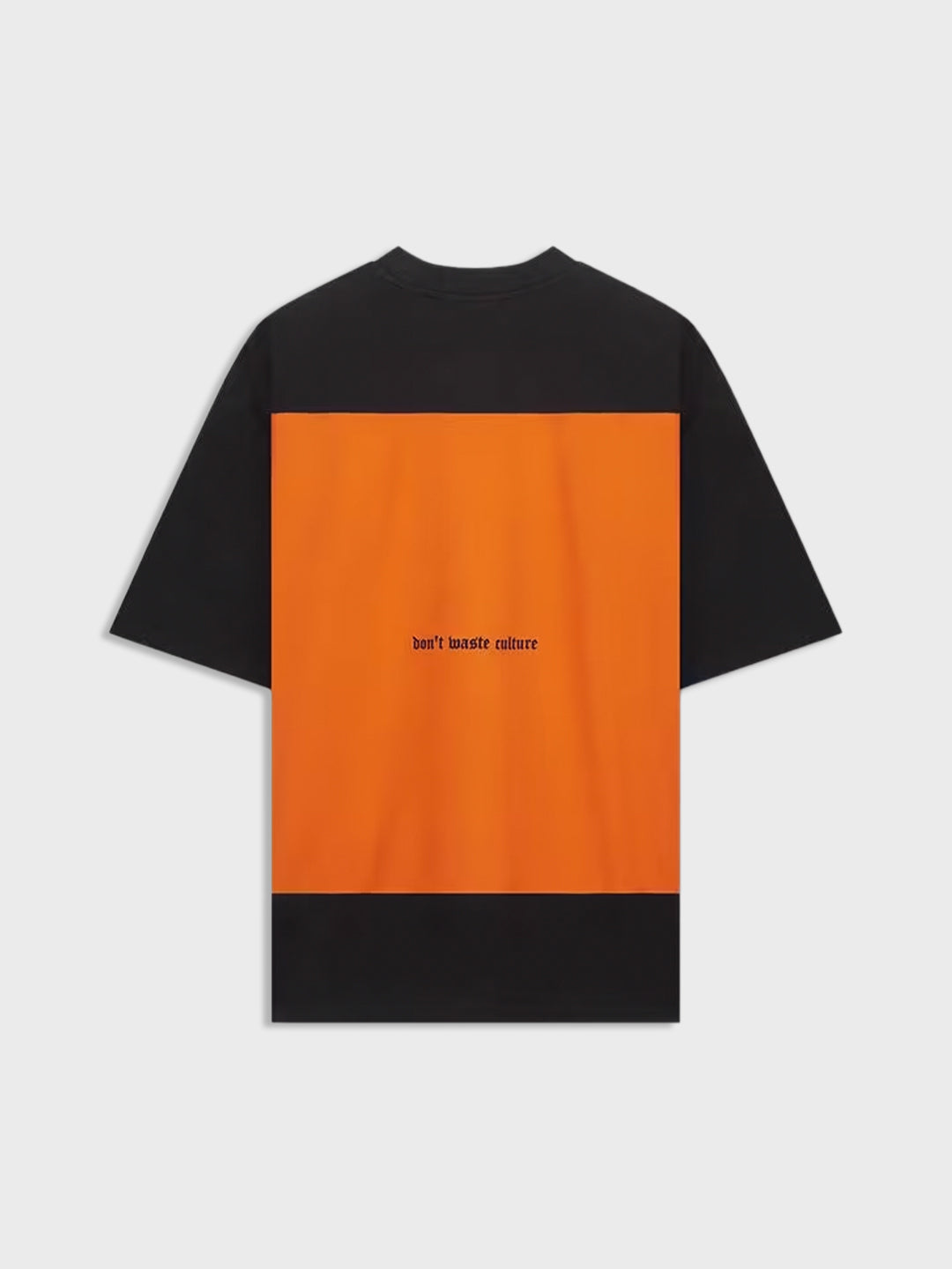 don't waste culture t-shirt zwart oranje