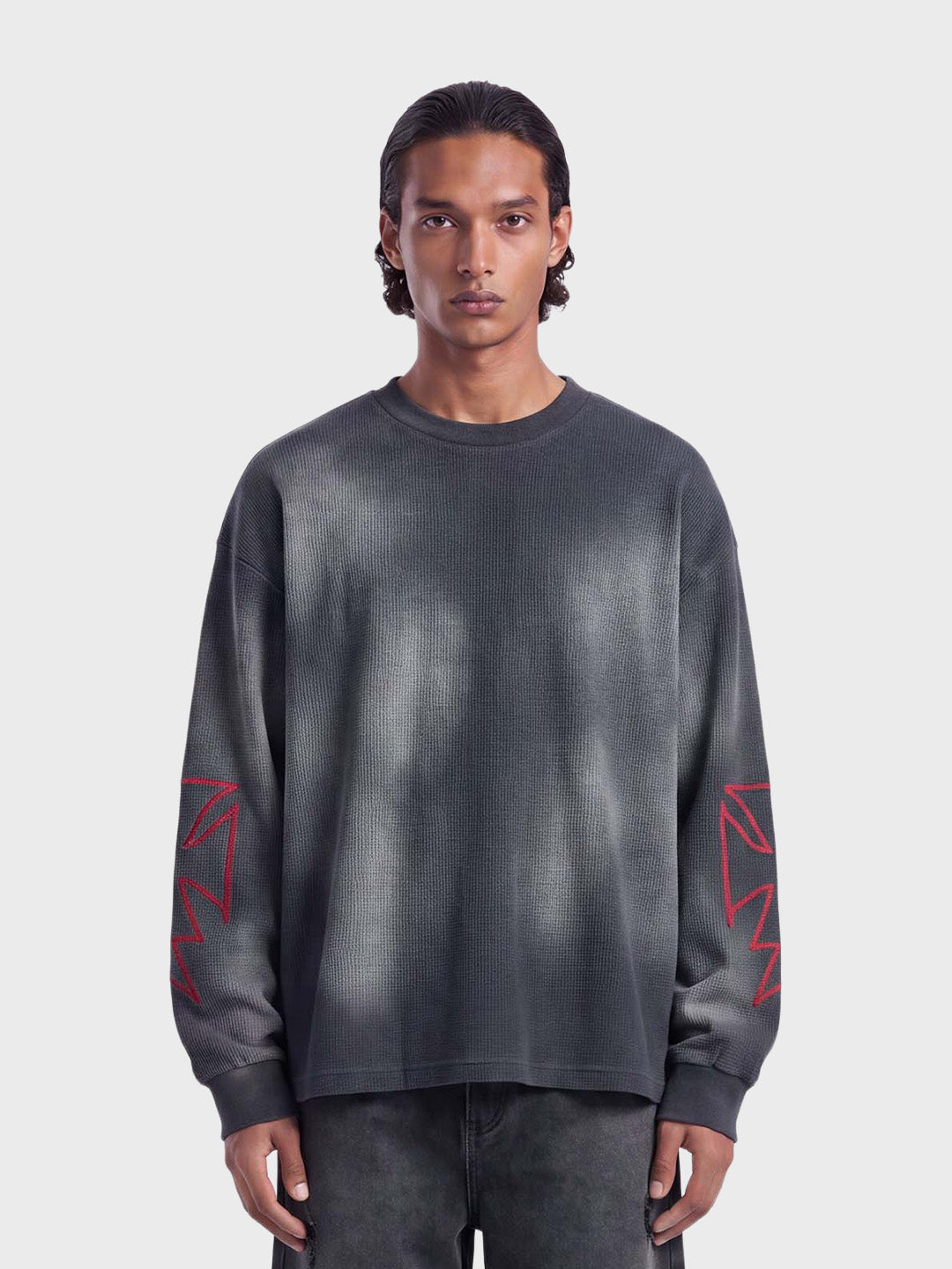 Don't Waste Culture Romiya Longsleeve Dark Grey – voorkant
