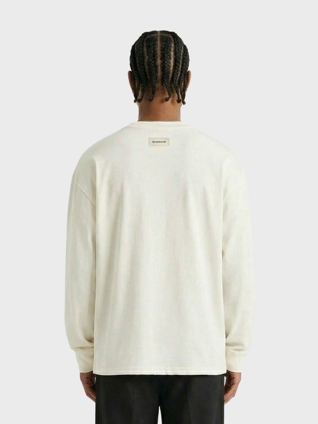 Don't Waste Culture Unisa Longsleeve Off-White achterkant model