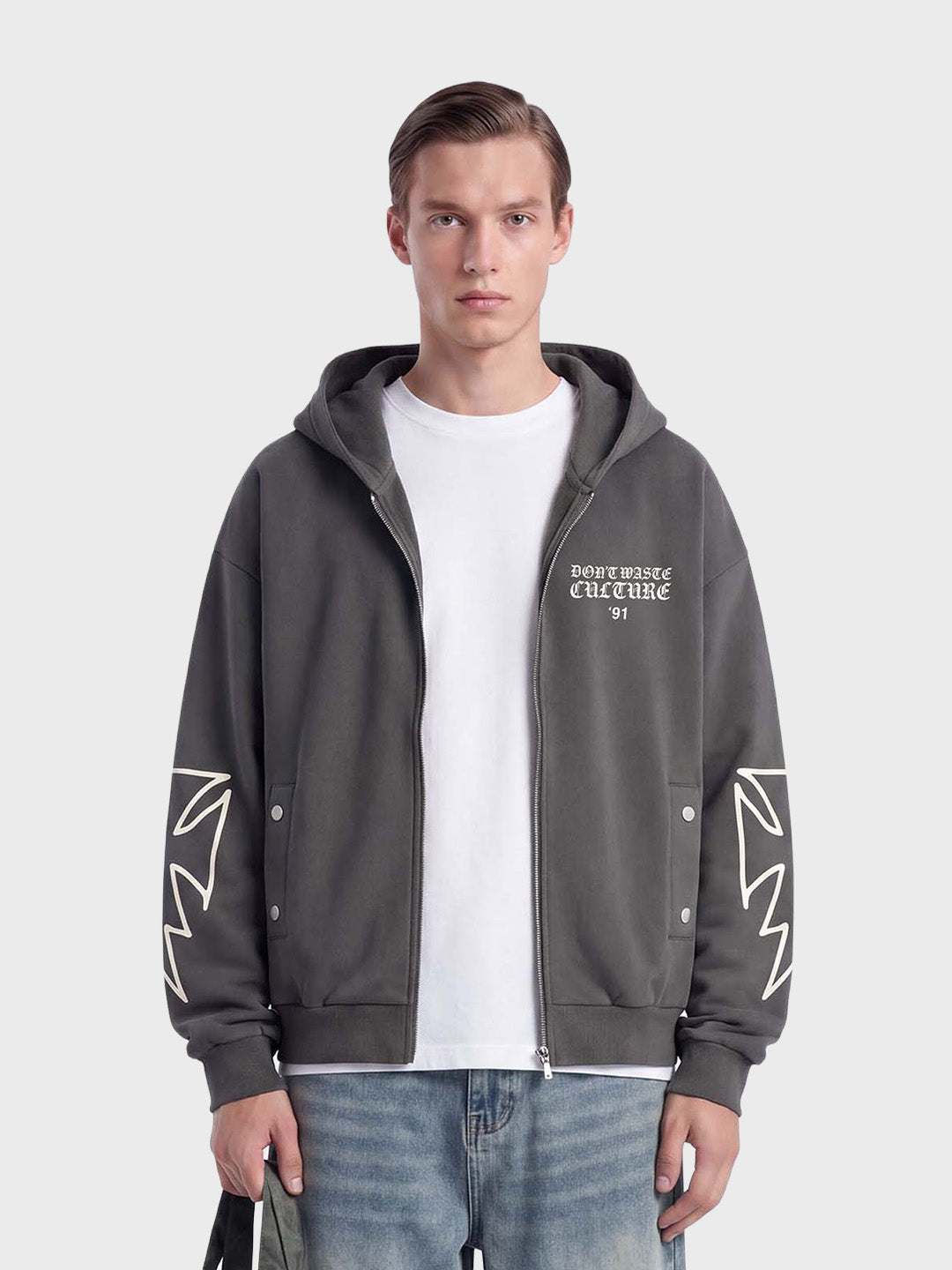 Don't Waste Culture Velo Zip Hoodie Grey