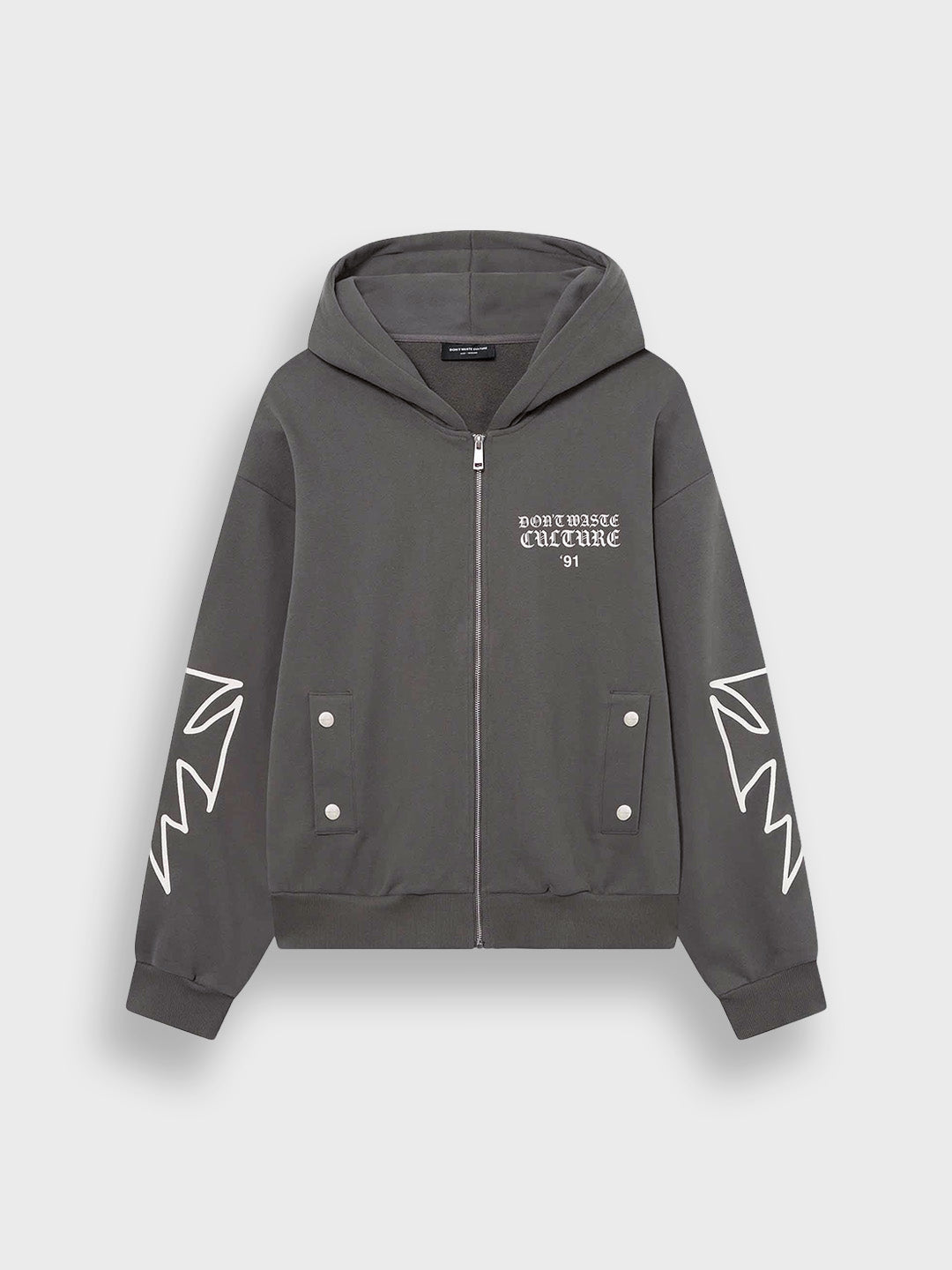 Don't Waste Culture Velo Zip Hoodie Grey – packshot voor