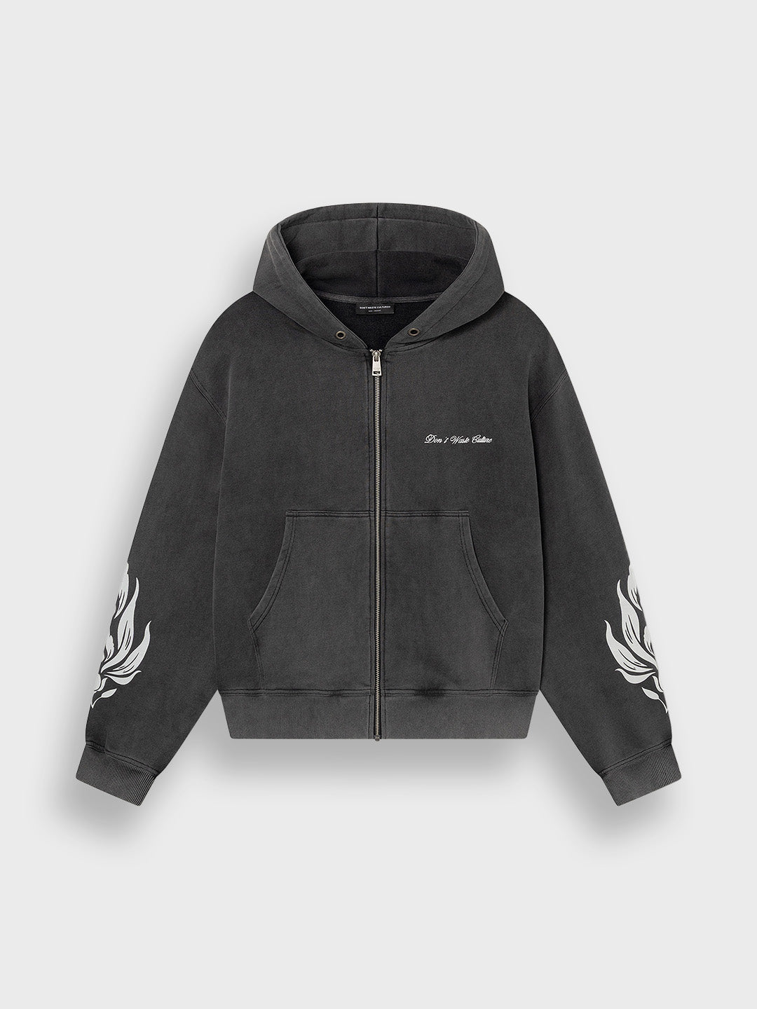 Don’t Waste Culture Wesandra Zip Hoodie Washed Black product voorkant