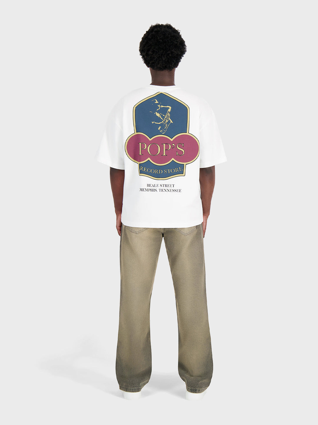 Don't Waste Culture Zalira T-Shirt White - model achterkant full outfit