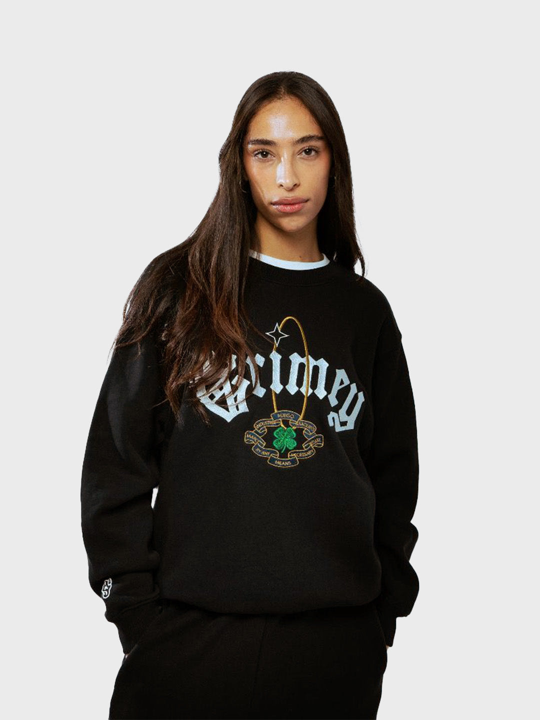 grimey crewneck sweater black