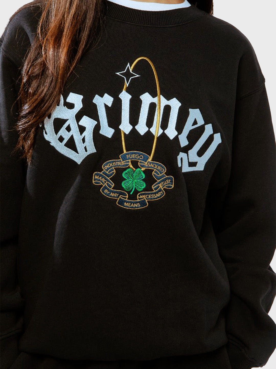 grimey crewneck sweater black