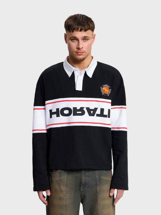 Horati College Longsleeve Polo Black - voorkant