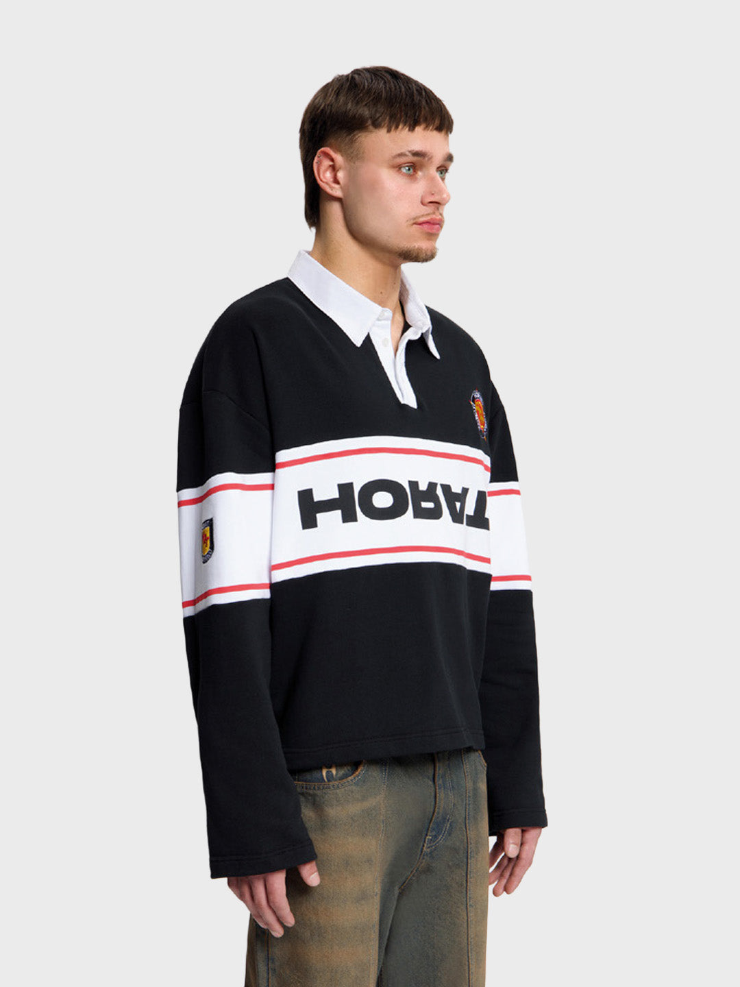 Horati College Longsleeve Polo Black - zijkant voor