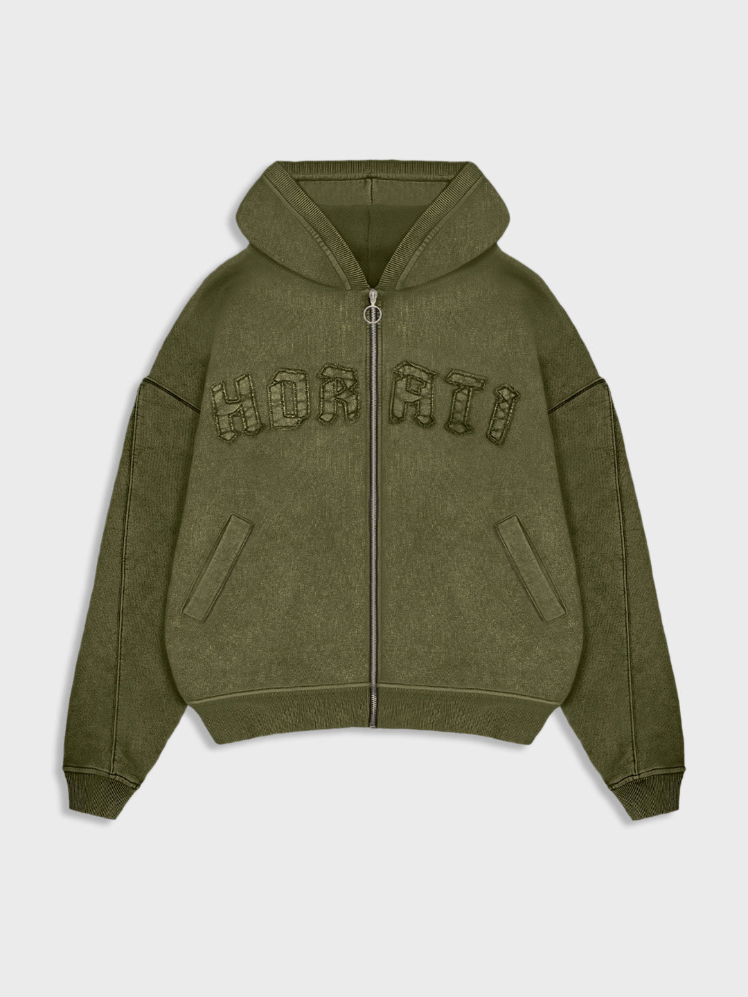 Horati Cropped Zip Hoodie | Green