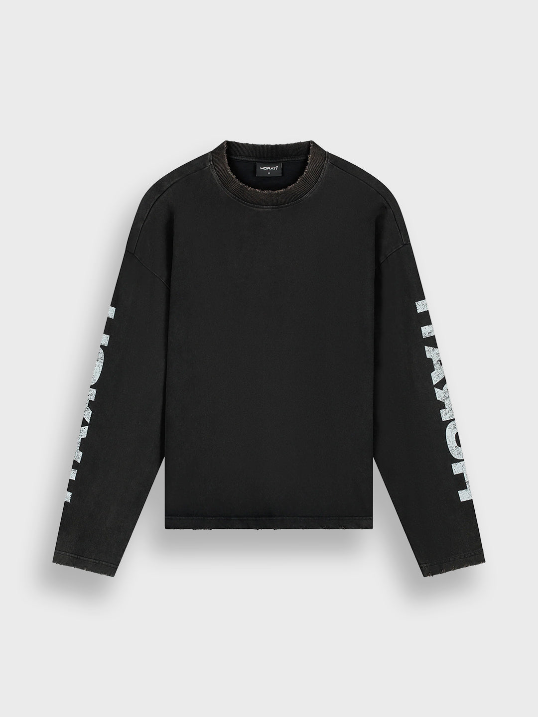 Horati Distressed Longsleeve Black - voorkant