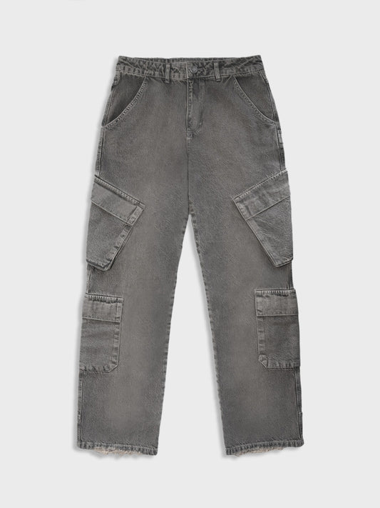 Horati Washed Cargo Jeans | Fog Grey