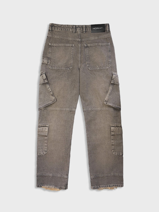Horati Washed Cargo Jeans | Mud Grey
