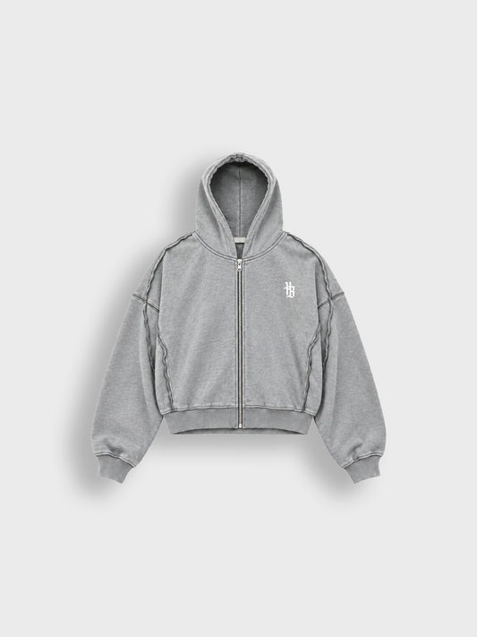 House Of Basicz Reverzed Zip Hoodie Kids grey