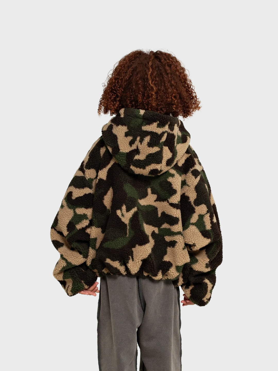 House Of Basicz Teddy Zip-Up Hoodie Kids Camo – achterkant