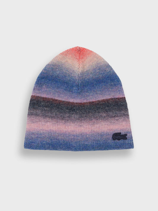 Lacoste Ombré Beanie Blue/Pink – vooraanzicht