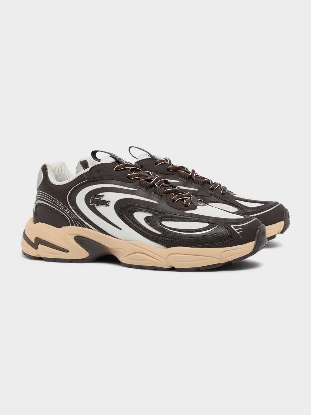 Lacoste Storm 96 2K Tech Sneakers Dark Brown – zijkant