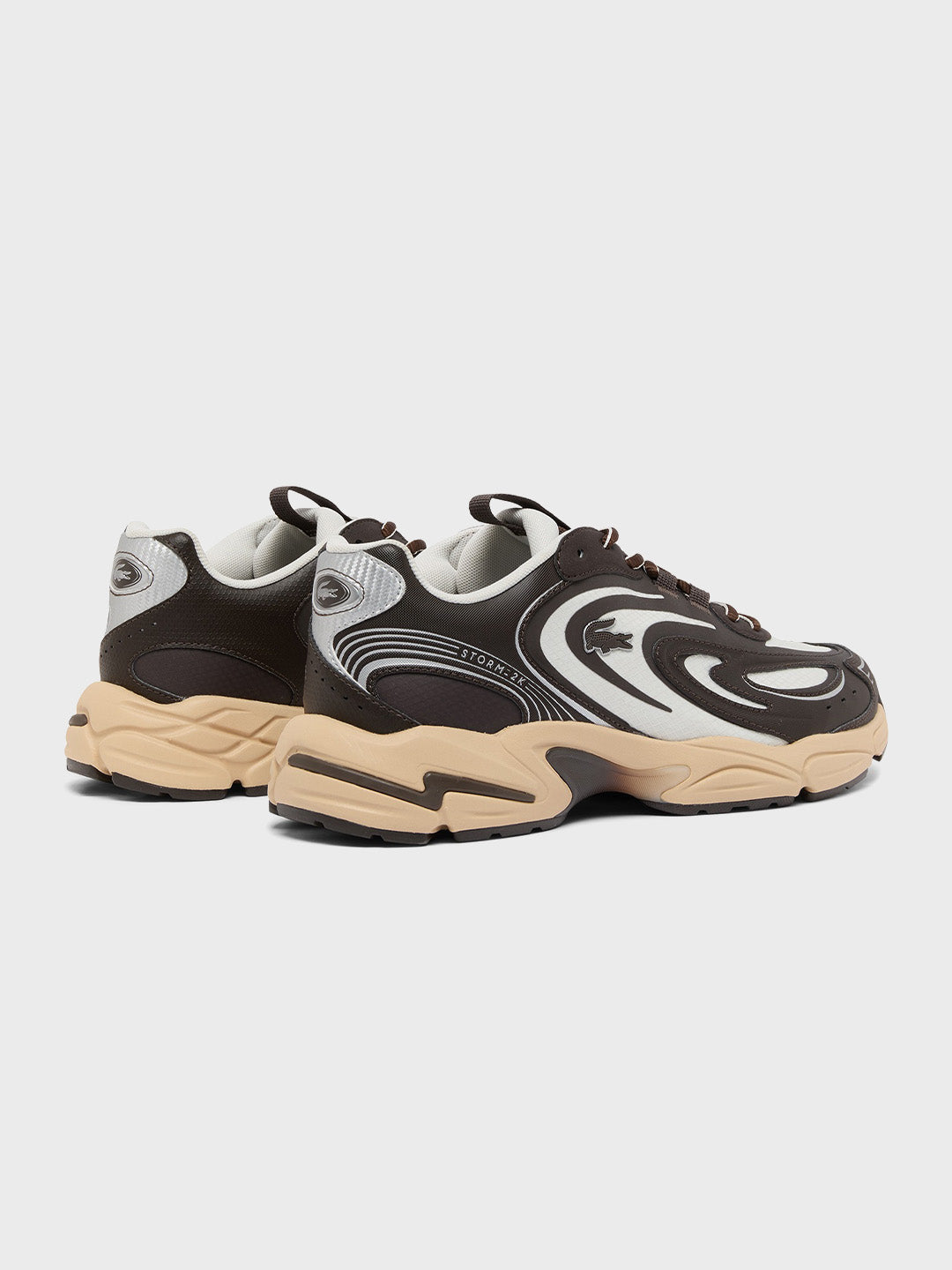 Lacoste Storm 96 2K Tech Sneakers Dark Brown – achterkant