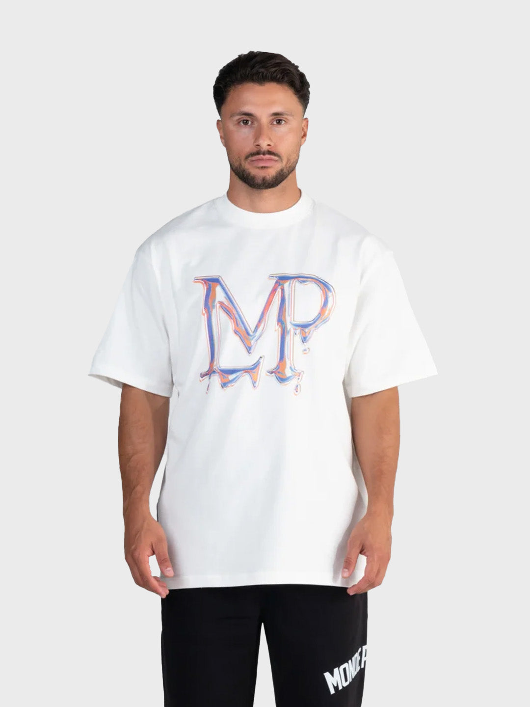 Le Monde Perdu Leaking Logo T-Shirt White heren oversized t-shirt voorkant Reloadstore
