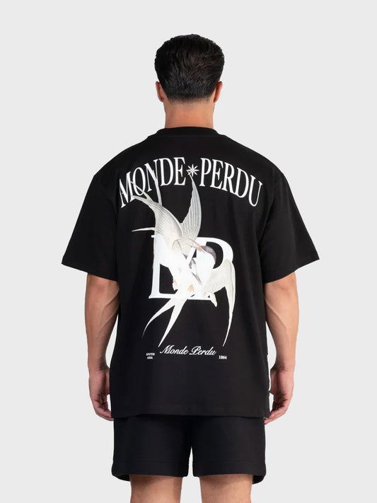 Le Monde Perdu Sterna T-Shirt Black heren oversized t-shirt rug graphic Reloadstore