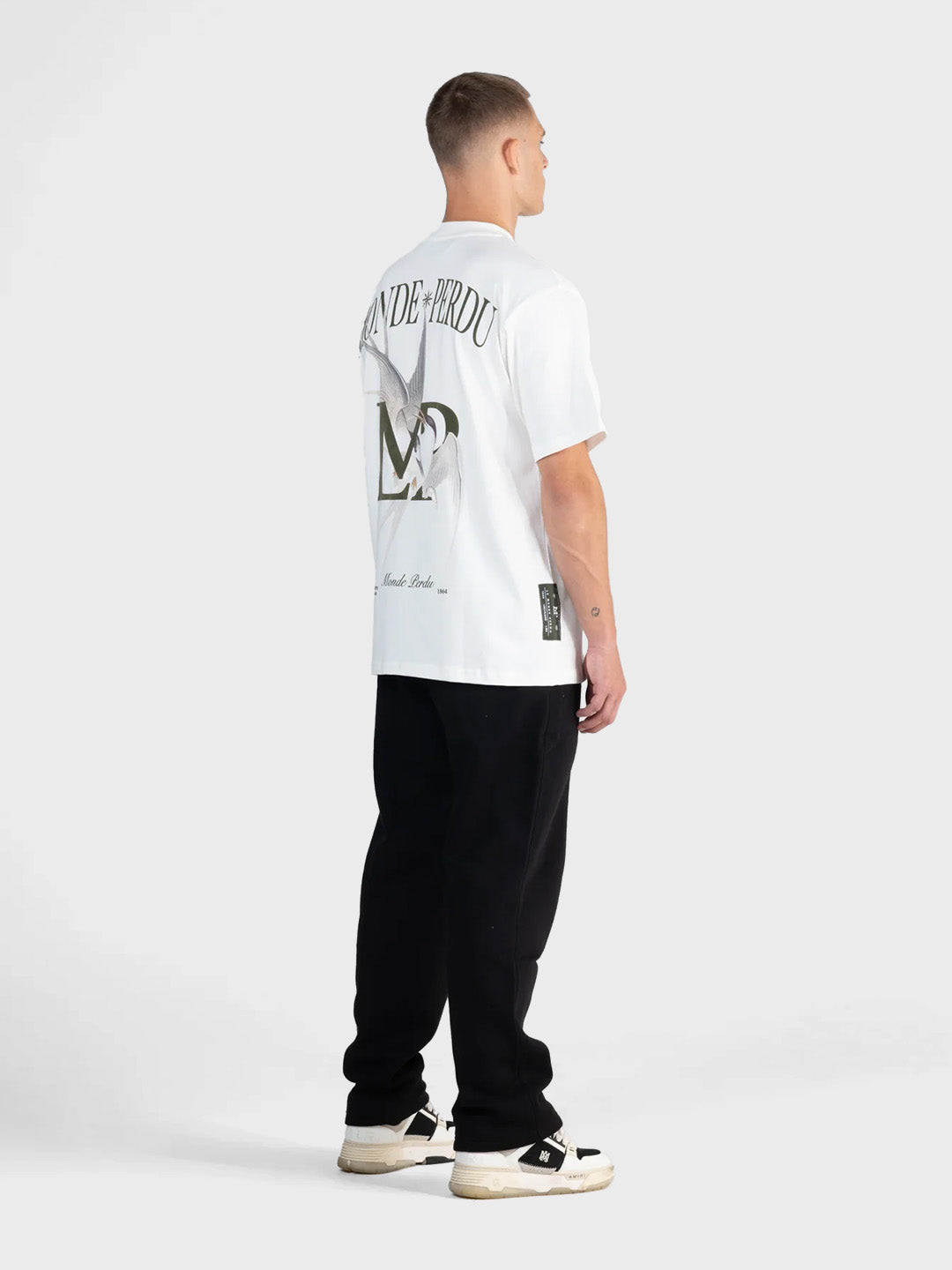Le Monde Perdu Sterna T-Shirt Ecru streetwear oversized t-shirt schuin achter Reloadstore