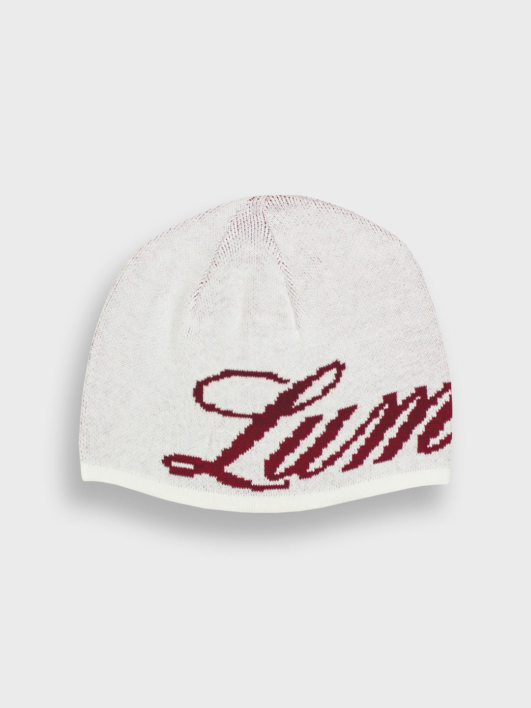 Lumi3re Classic Beanie | Off-White/Burgundy