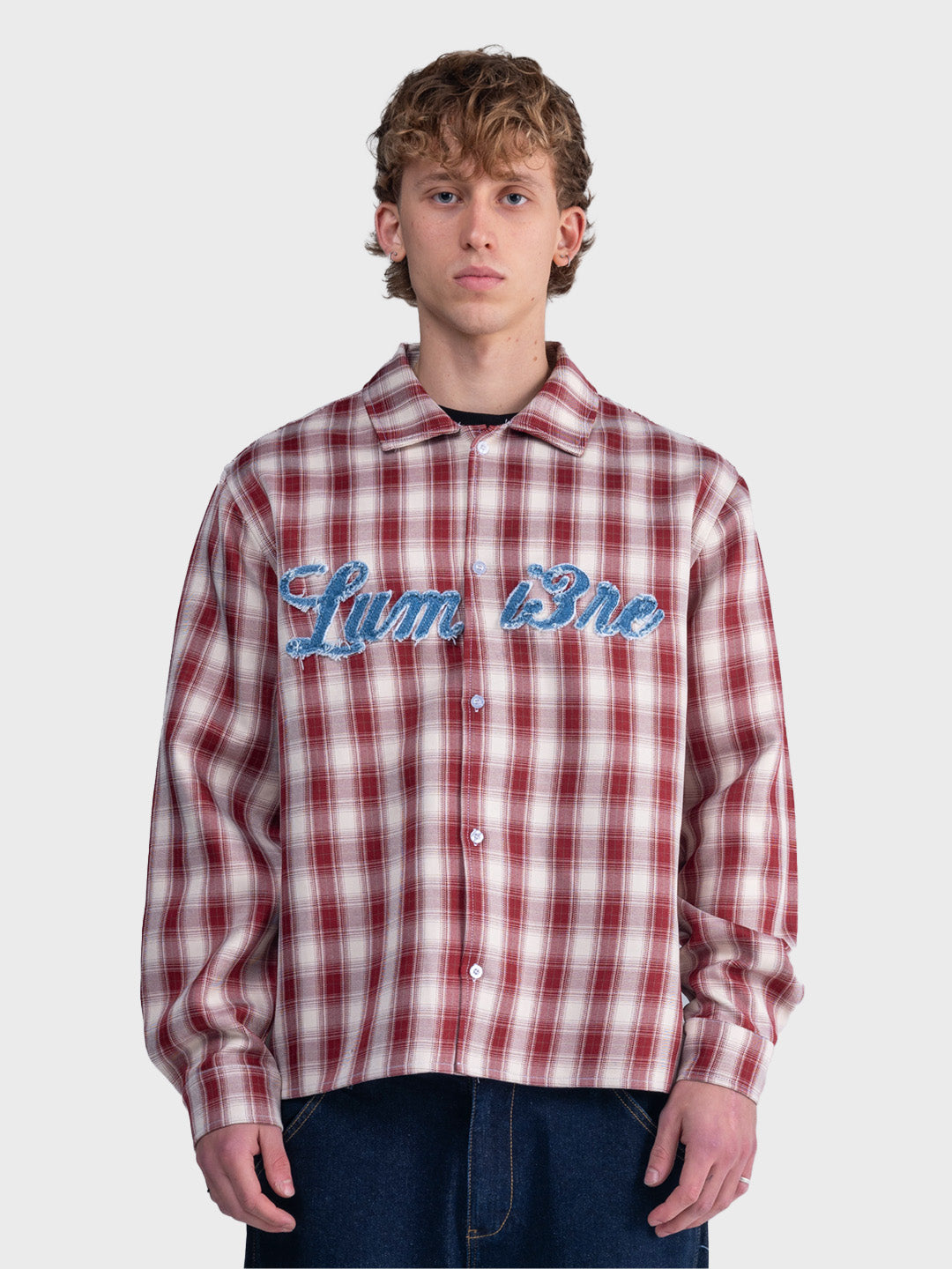 Lumi3re flannel shirt red