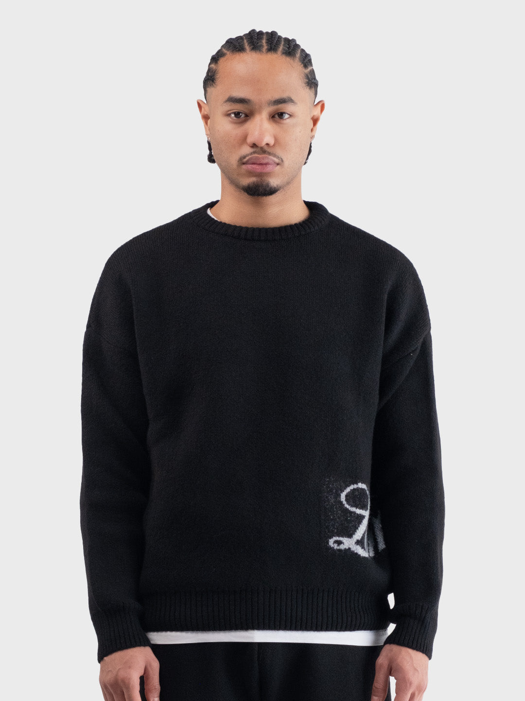 Lumi3re knitted crewneck sweater black - Reloadstore