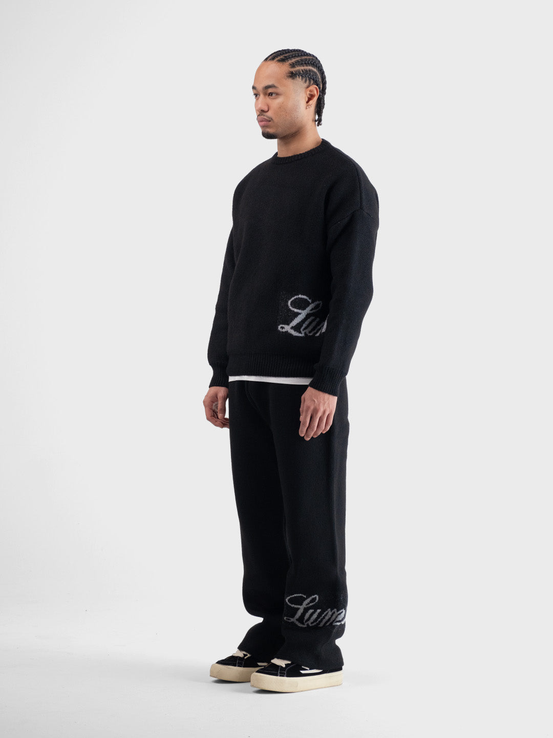 Lumi3re knitted crewneck sweater black - Reloadstore