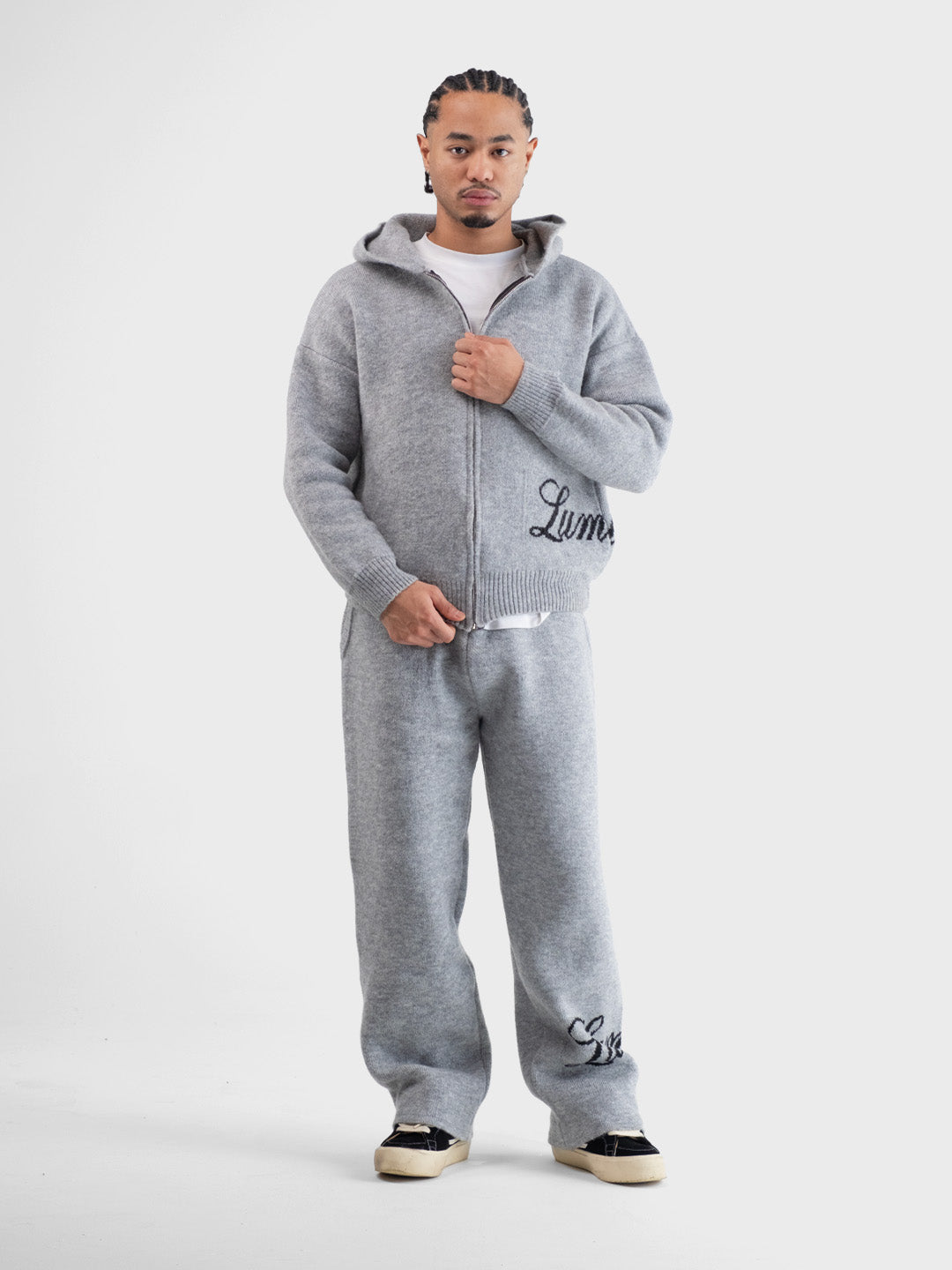 Lumi3re knitted zip hoodie grey - Reloadstore