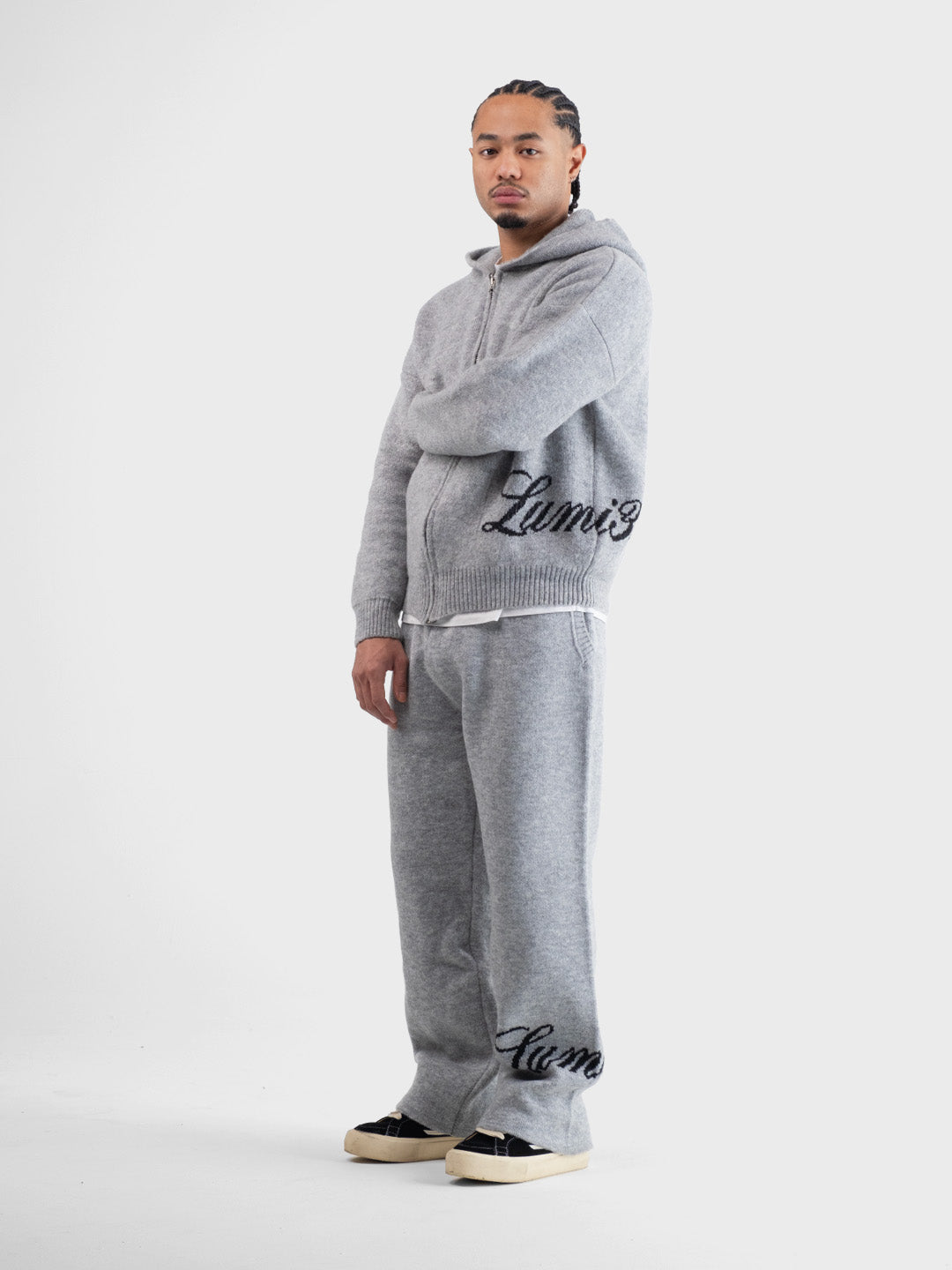 Lumi3re knitted zip hoodie grey - Reloadstore