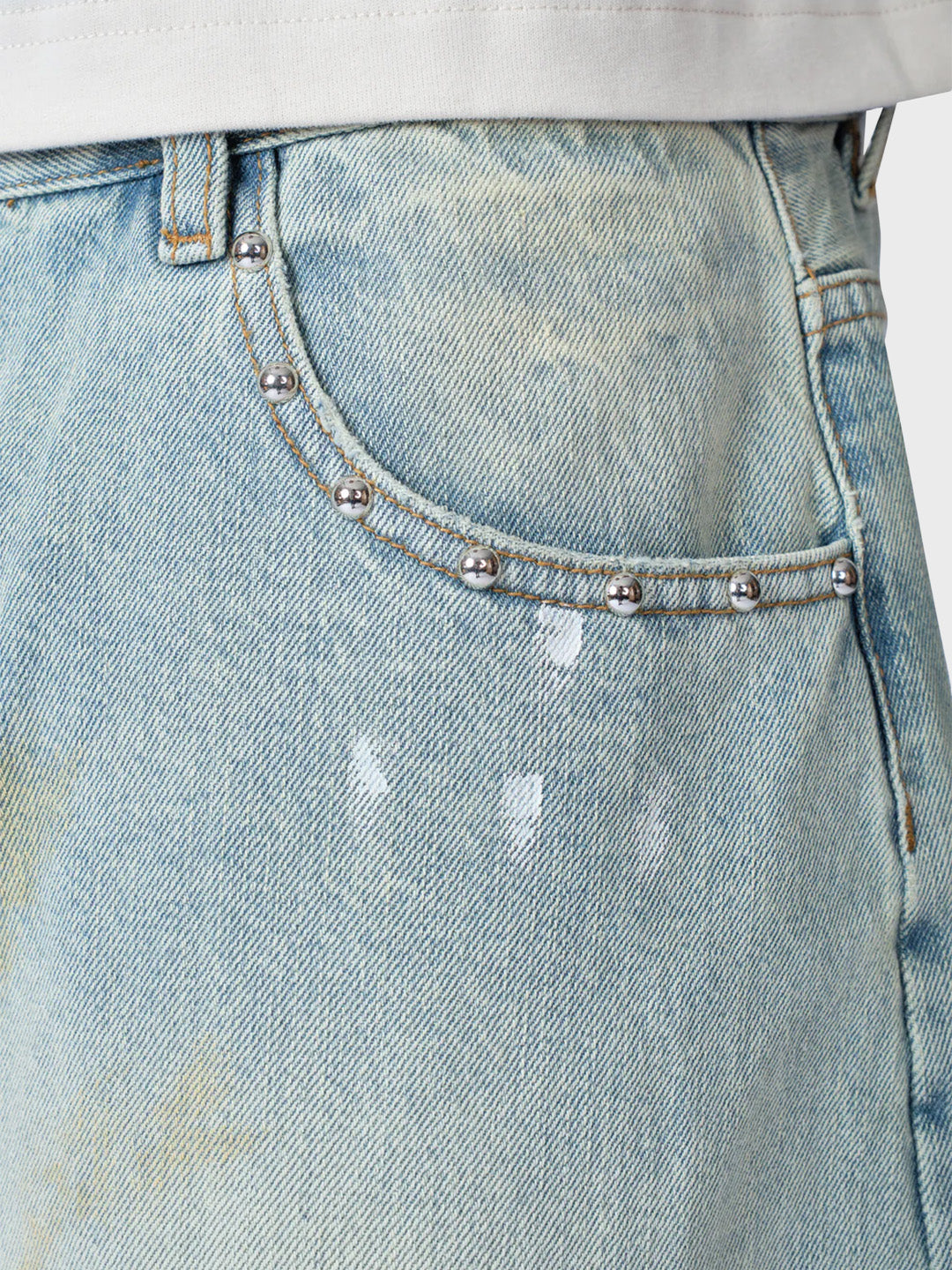 Lumi3re Patch Denim Jorts | Washed Blue