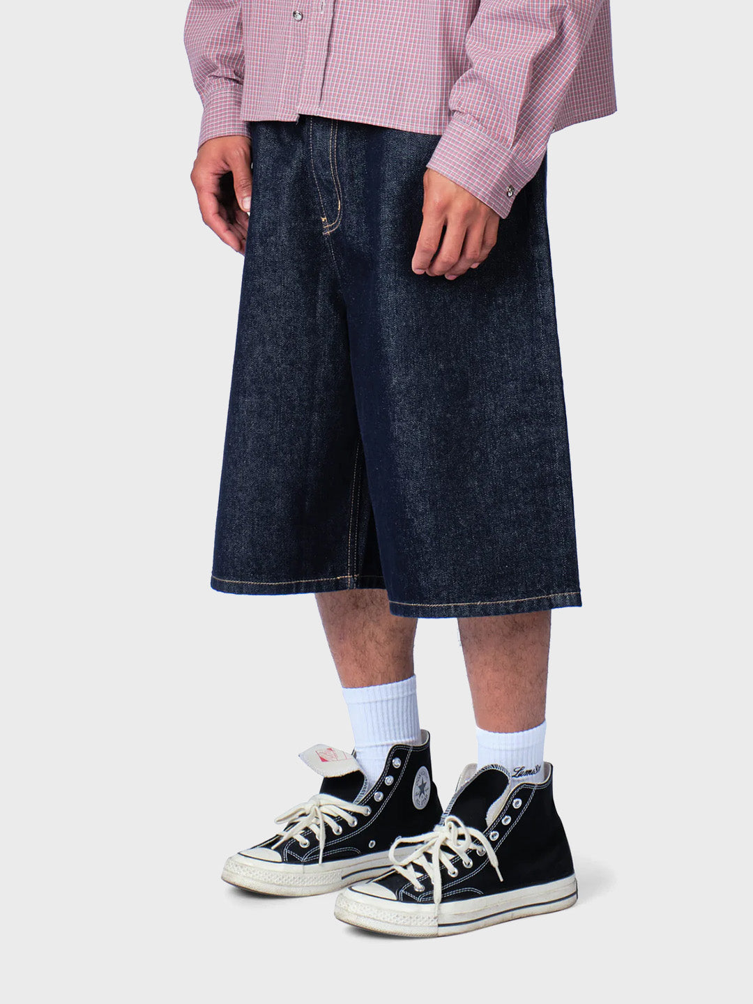 Lumi3re Patch Raw Denim Jorts Blue - voorkant