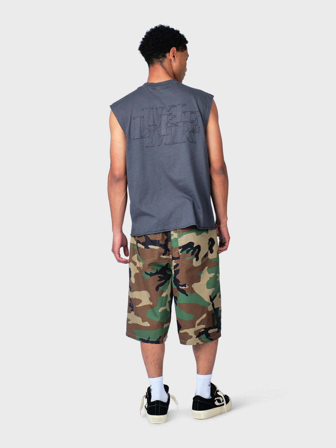 Lumi3re Patch Sleeveless T-Shirt Washed Grey - achterkant