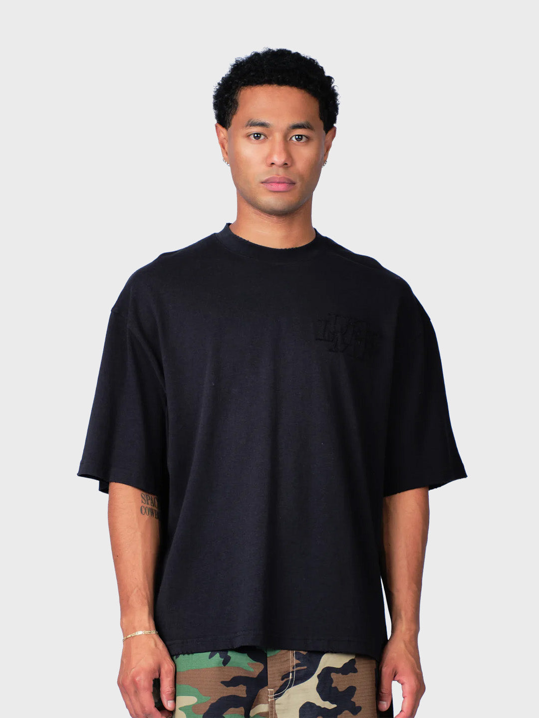 Lumi3re Patch T-Shirt Washed Black - voorkant