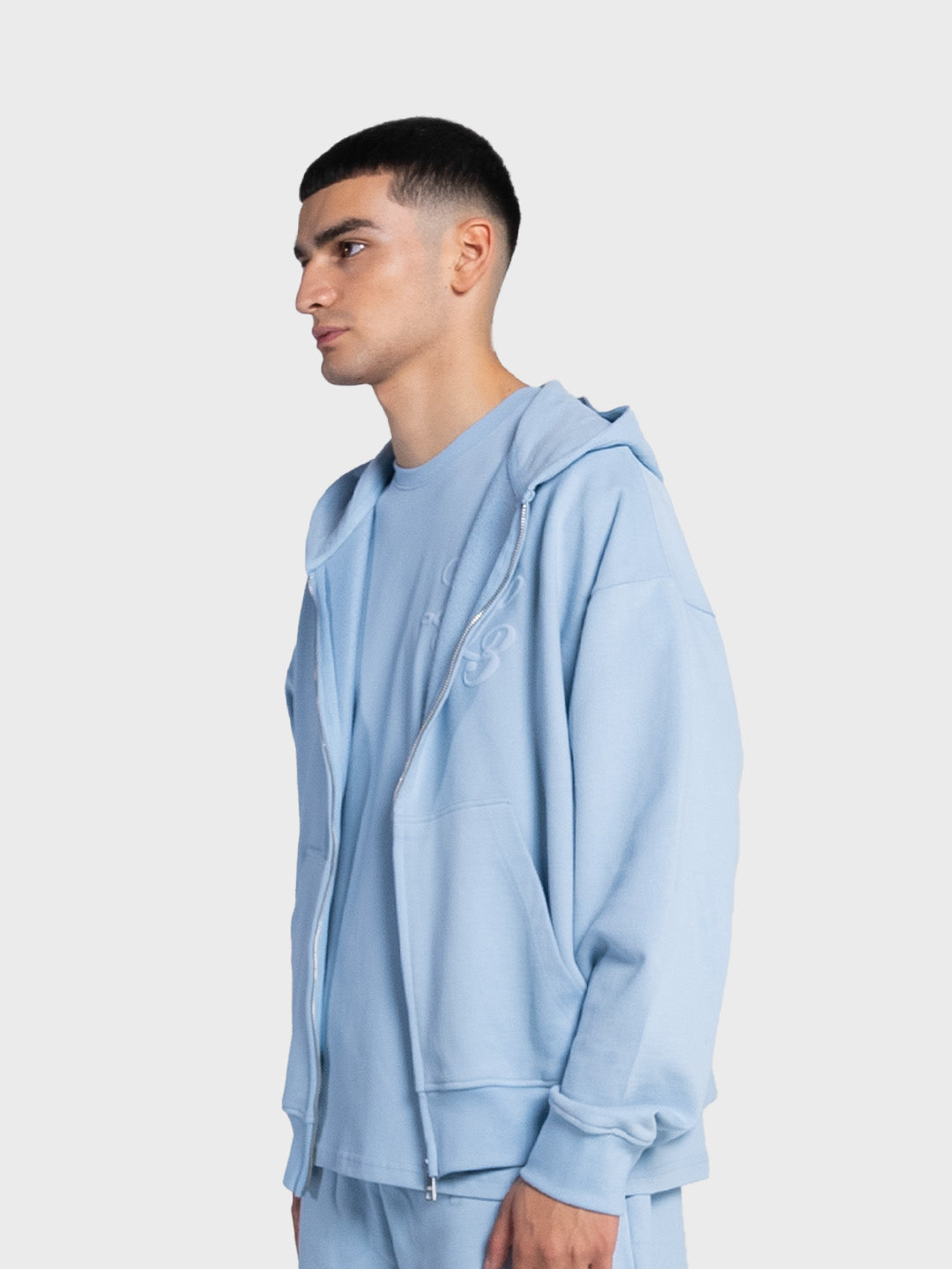 Lumi3re Puff L3 Zip Hoodie | Baby Blue