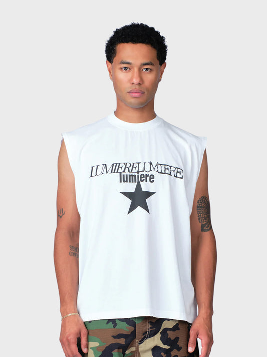 Lumi3re Star Sleeveless T-Shirt White - voorkant
