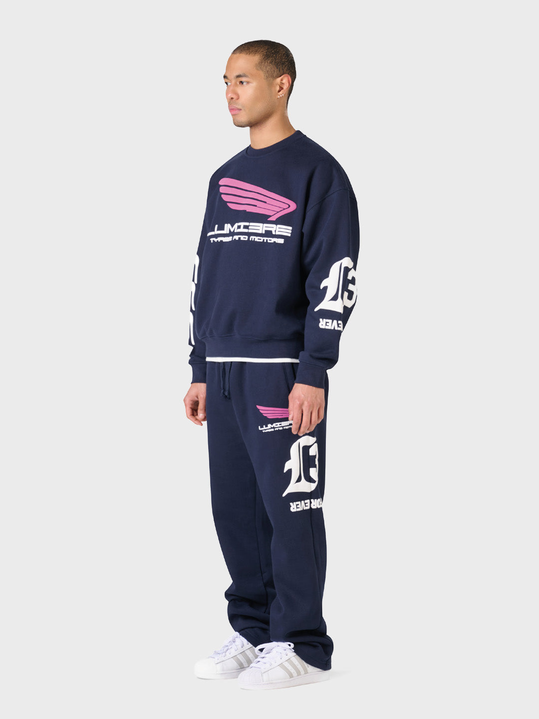 Lumi3re Tyres Tracksuit Navy - zijkant 3