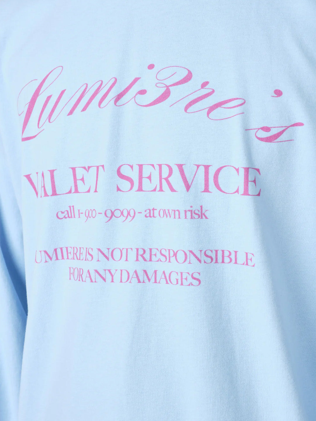 Lumi3re Valet Service Longsleeve Baby Blue - close-up voorkant
