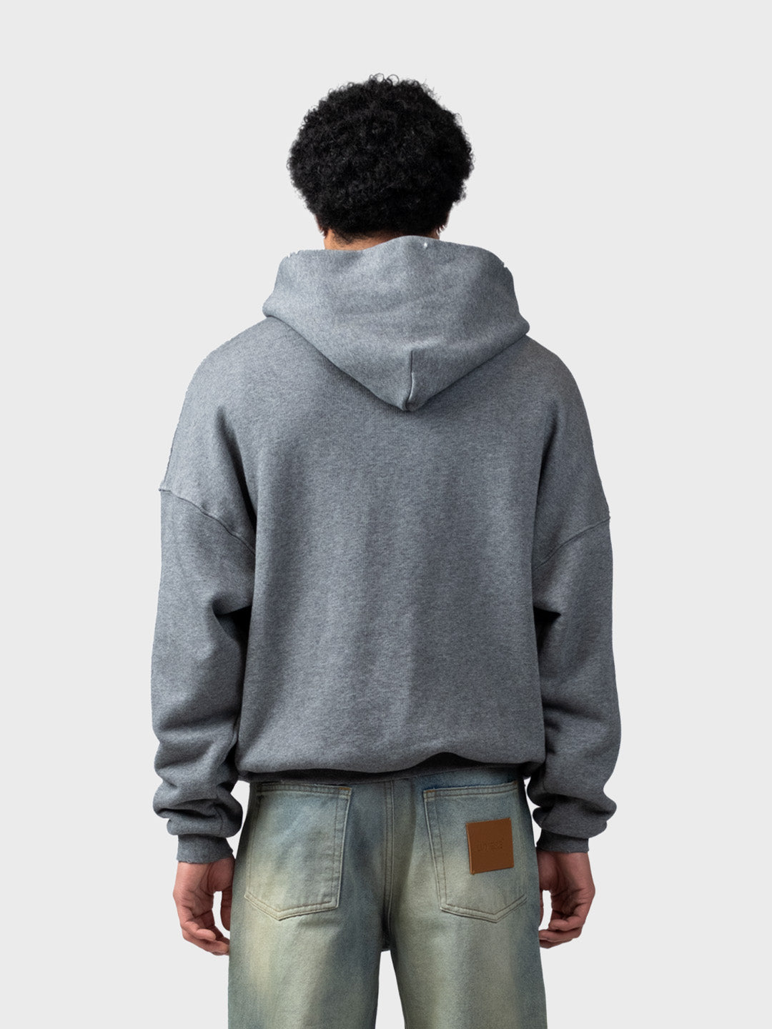 Lumi3re Vintage Wave Hoodie Grey – model achterkant