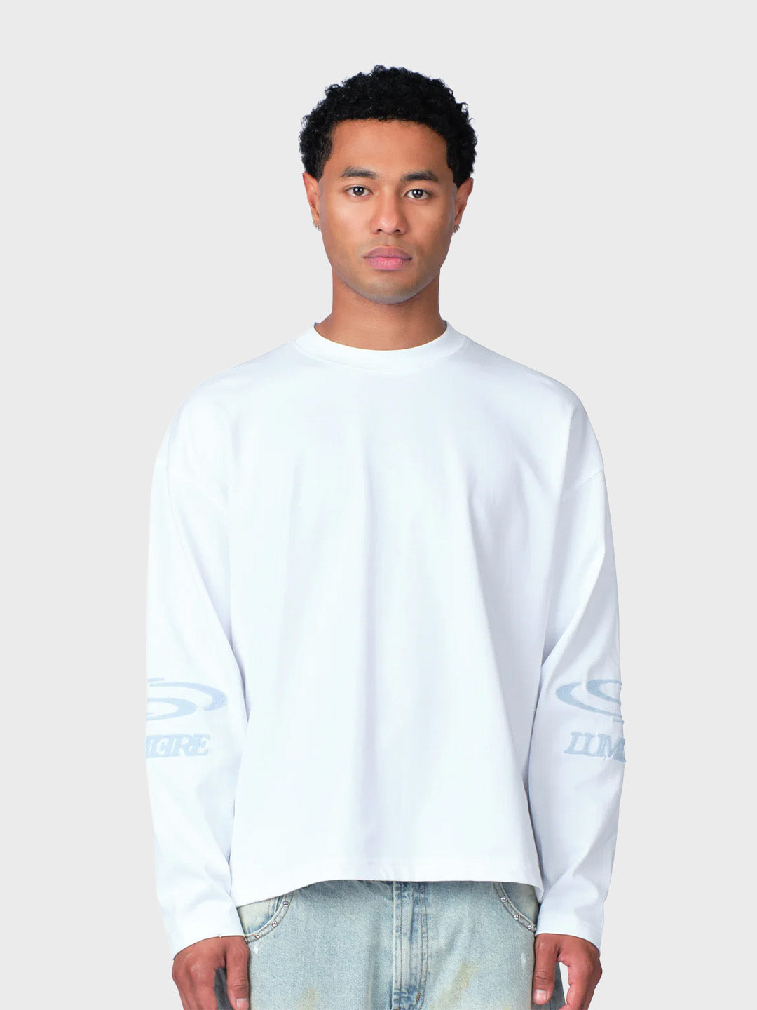 Lumi3re Wave Logo Longsleeve White - voorkant