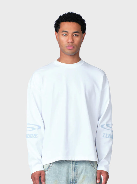 Lumi3re Wave Logo Longsleeve White - voorkant