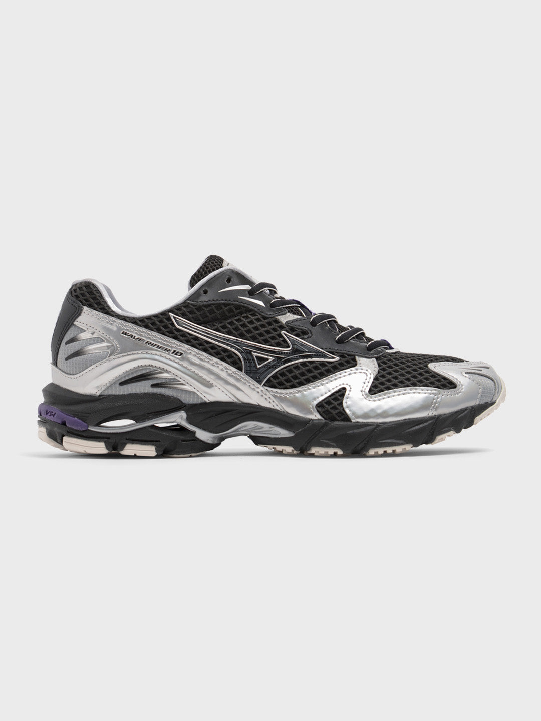 mizuno wave rider 10 millennium sneakers - black/silver - Reloadstore