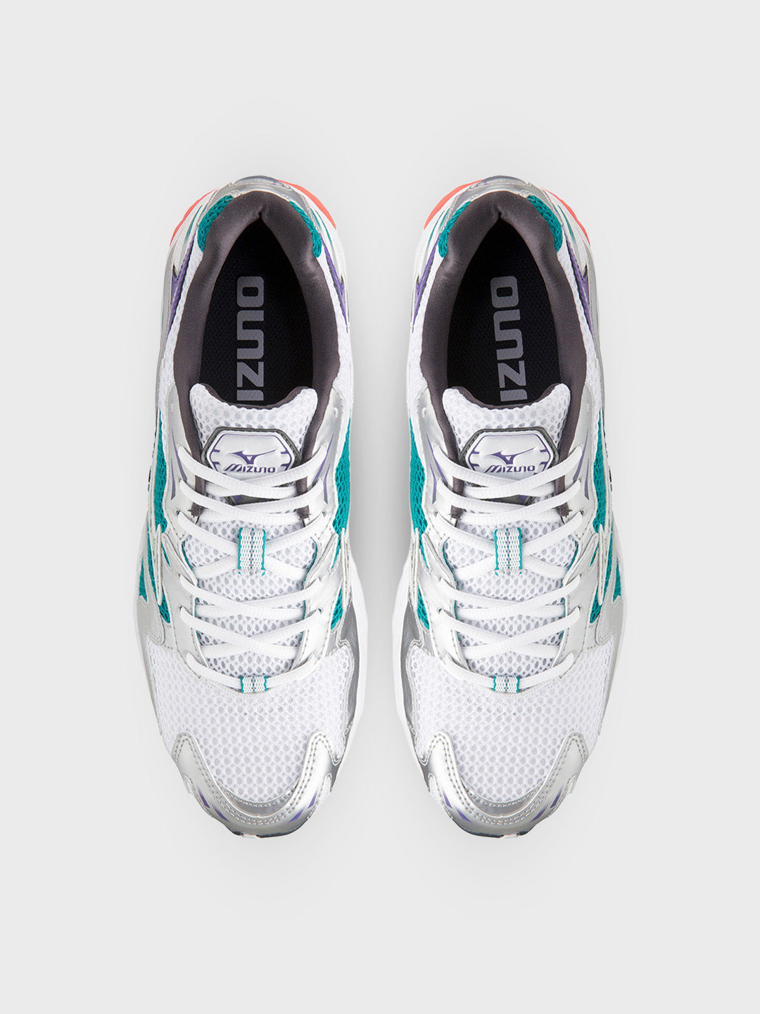 Mizuno Wave Rider 10 Sneakers Silver Teal Blue - bovenkant