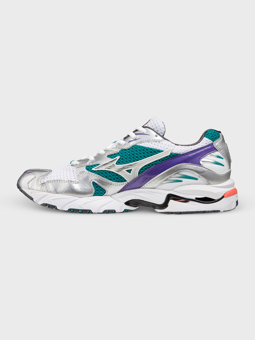 Mizuno Wave Rider 10 Sneakers Silver Teal Blue - binnenzijde