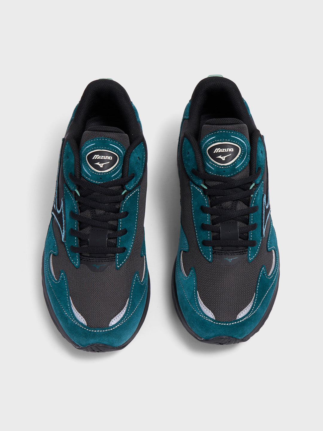 Mizuno Wave Rider Beta Sneakers Black Deep Teal – bovenaanzicht