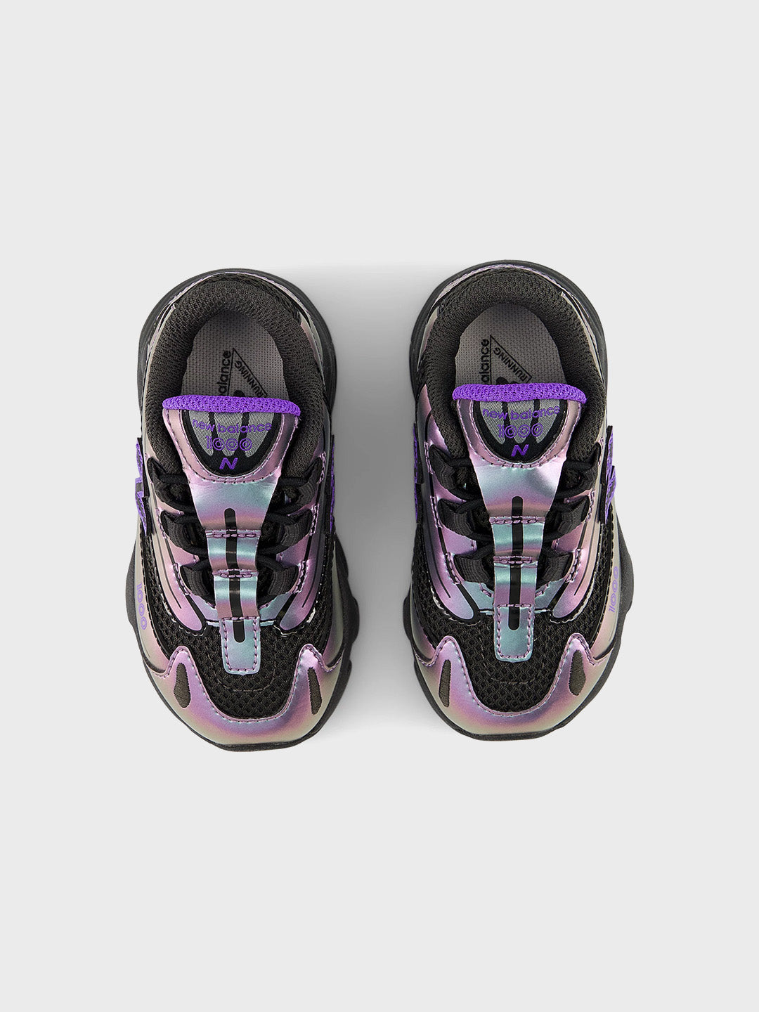 New Balance 1000 Kinderschoenen Black/Electric Indigo - bovenkant