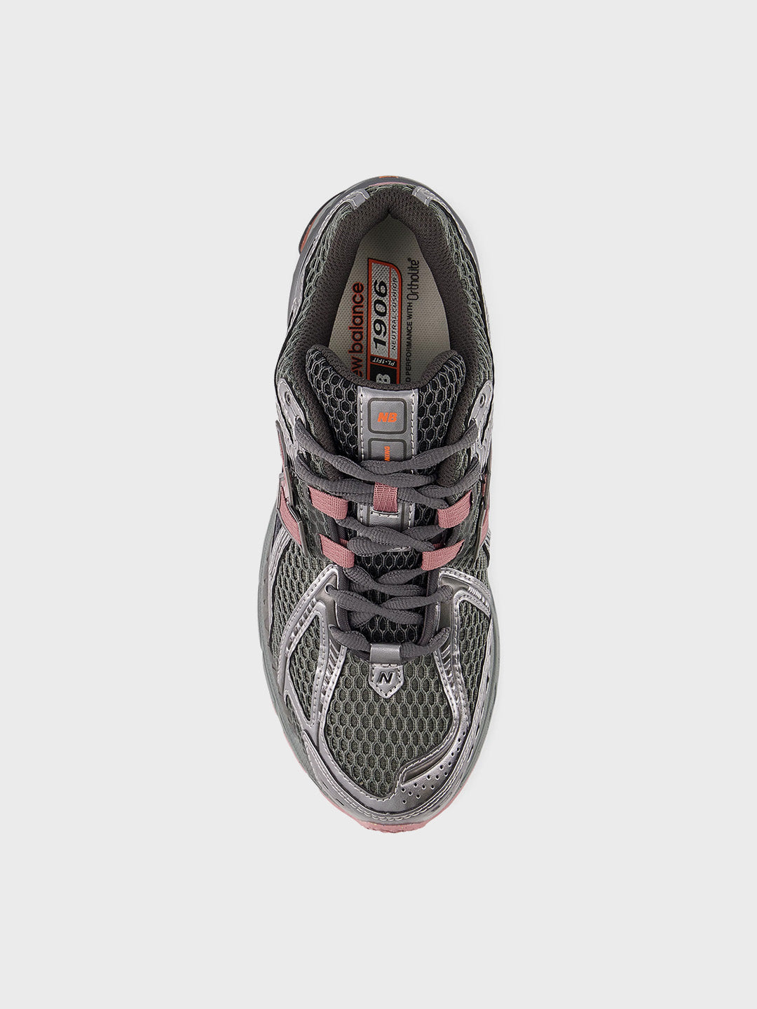 Bovenaanzicht New Balance 1906 Dark Silver Rosewood