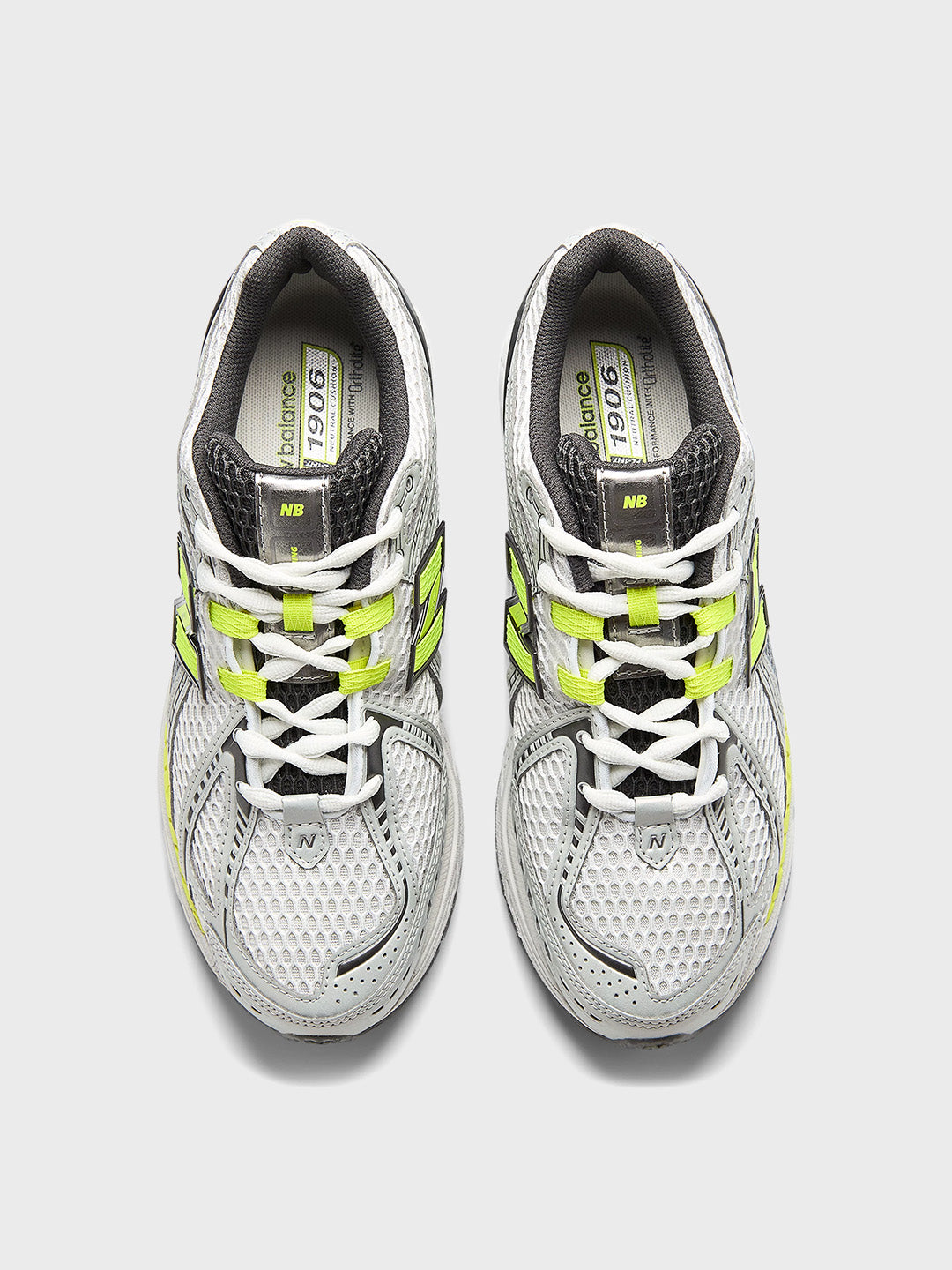 New Balance 1906 Sneakers Silver Metallic/Alkaline Green - bovenzijde