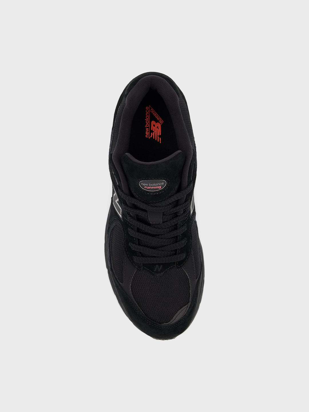 New Balance 2002R Sneakers Black Urgent Red bovenaanzicht