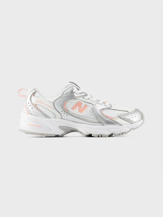 New Balance 530 (PS) Kinderschoenen Silver/Pink Lemonade – P5303ZS – zijkant